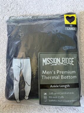 🔥🆕🔥 Mission Ridge Men's Premium Thermal Bottoms (Black, Ankle Length)
